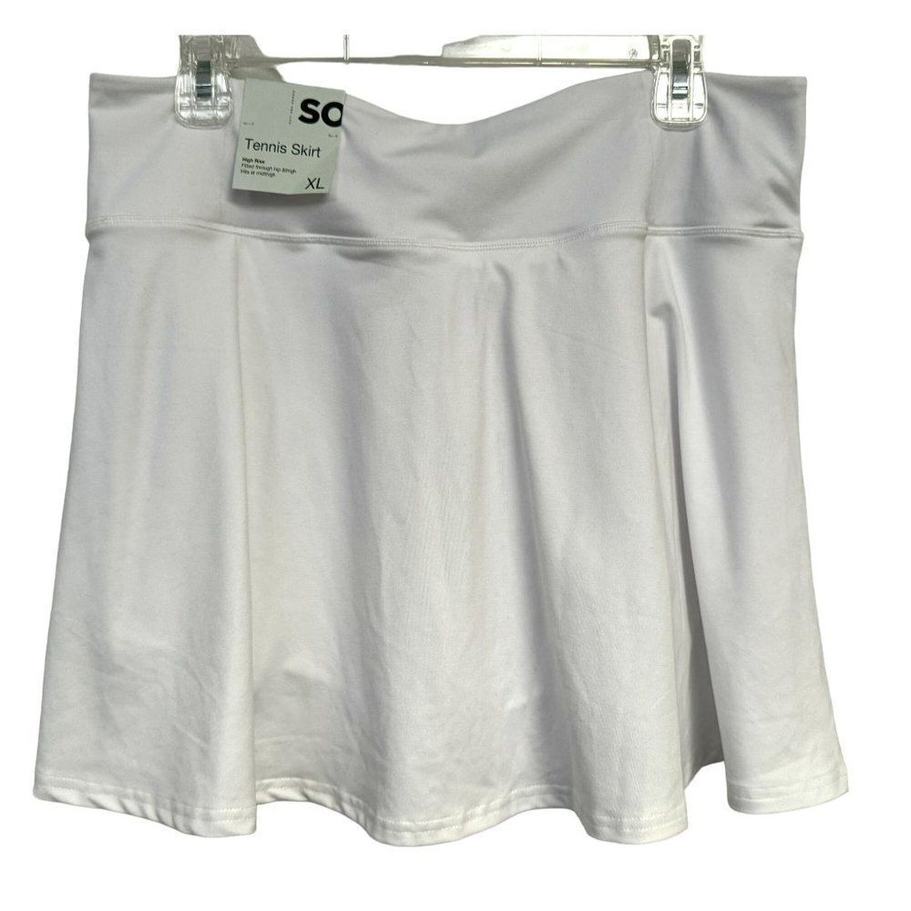 Modern White Jersey So Sporty Tennis Skort Sz XL Pull On Wide Waistband NEW - Picture 2 of 7